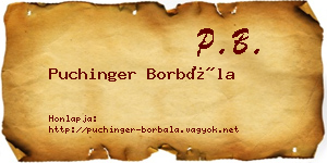 Puchinger Borbála névjegykártya